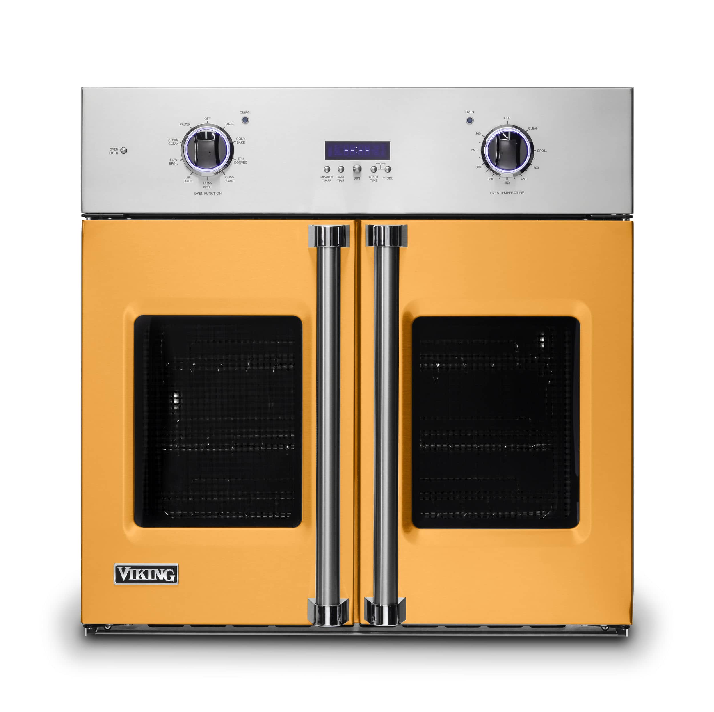 Front. Viking - 30" 7 Series French Door Single Built-In Electric Thermal Convection Oven-Daffodil - Daffodil.