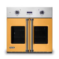 Viking - 30" 7 Series French Door Single Built-In Electric Thermal Convection Oven - Daffodil - Front_Zoom