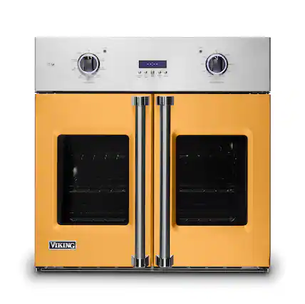 Front. Viking - 30" 7 Series French Door Single Built-In Electric Thermal Convection Oven-Daffodil - Daffodil.