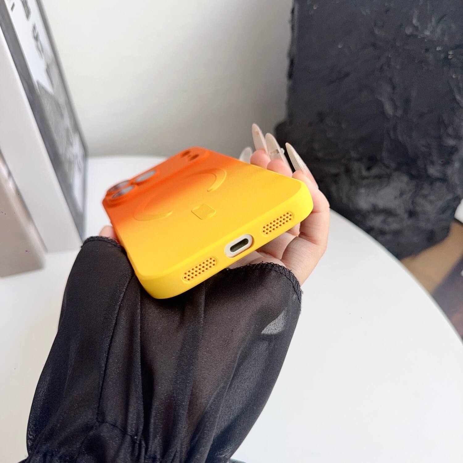 Alt View 3. Dteck - Gradient Magnetic Case for Apple iPhone 17 Pro Max,Compatible with Mag Safe,Soft Silicone Shockproof Cover w/ Lens Film - B.