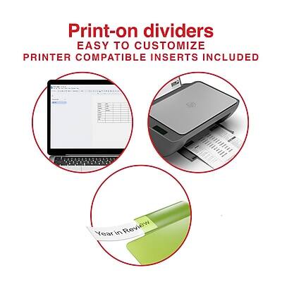 Print-on dividers  
EASY TO CUSTOMIZE  
PRINTER COMPATIBLE INSERTS INCLUDED  

Year in Review