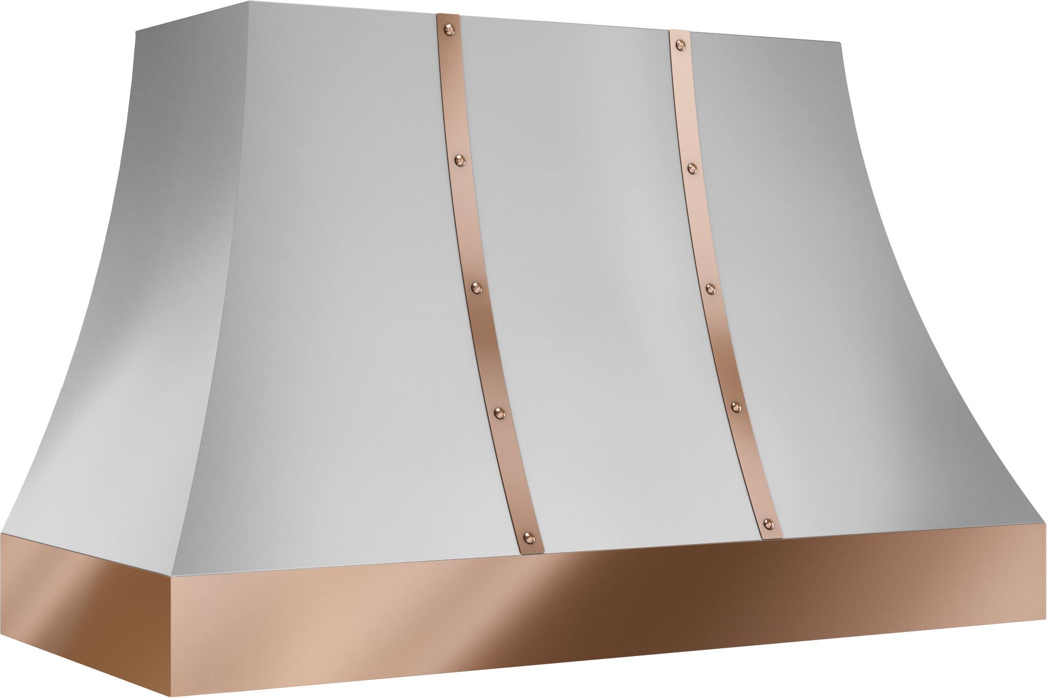 Left. Zephyr - Banding Kit Trim for Zephyr Alto CHAL48ASX Range Hood - Polished Copper.