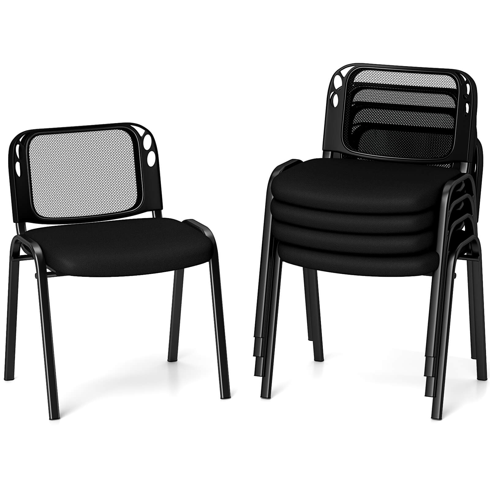 Alt View 8. Costway - Costway Mesh Conference Room Chairs Set of 5 with Upholstered Fabric Seat for Home Office - Black.