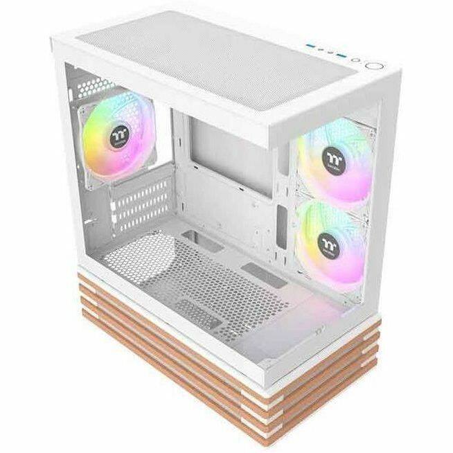 Alt View 2. Thermaltake - Thermaltake View 170 WS ARGB Snow Micro Chassis - Snow - Tempered Glass, SPCC - 3 x Bay - 3 ? 120mm Fan(s) Installed - White.