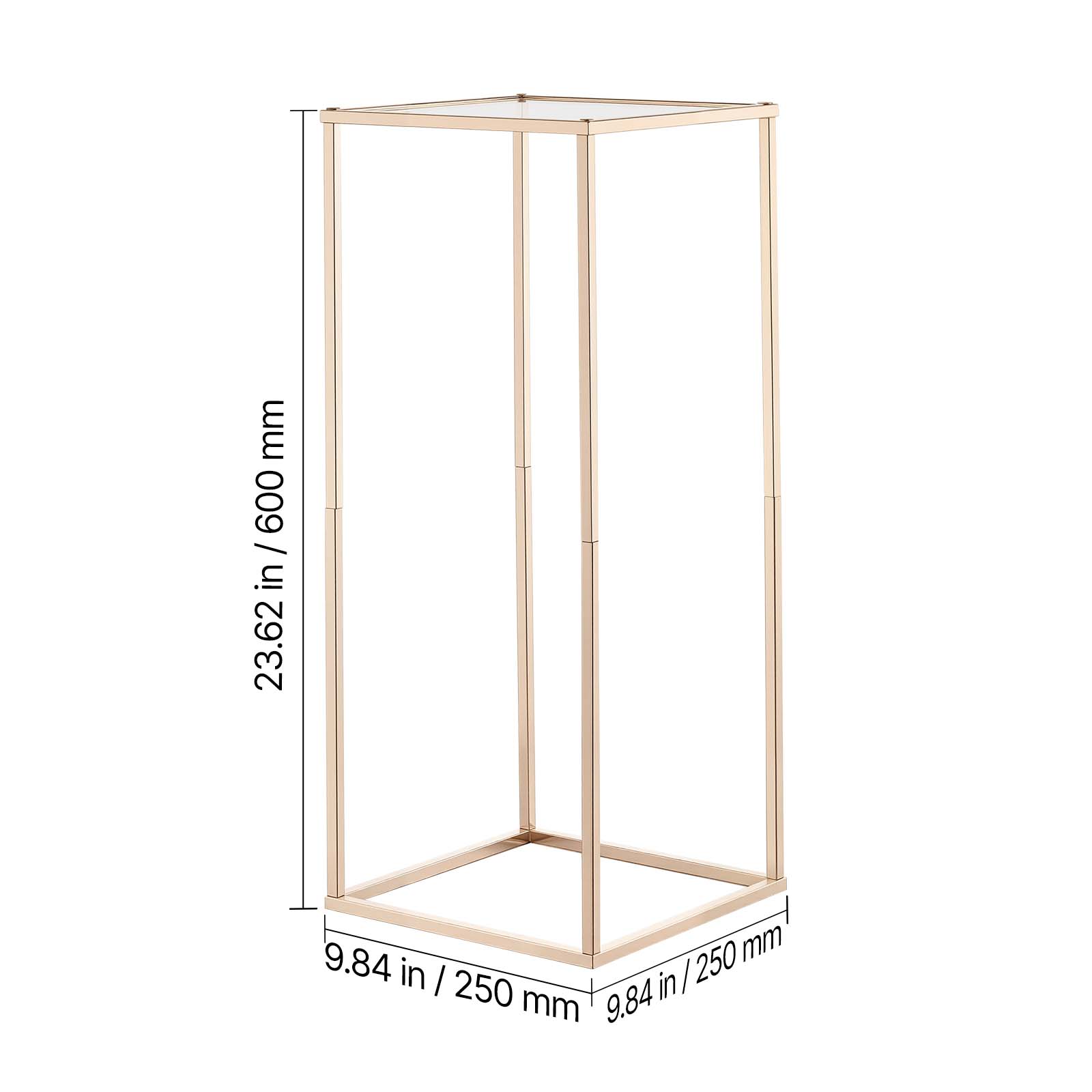 23.62 in / 600 mm  
9.84 in / 250 mm  
9.84 in / 250 mm