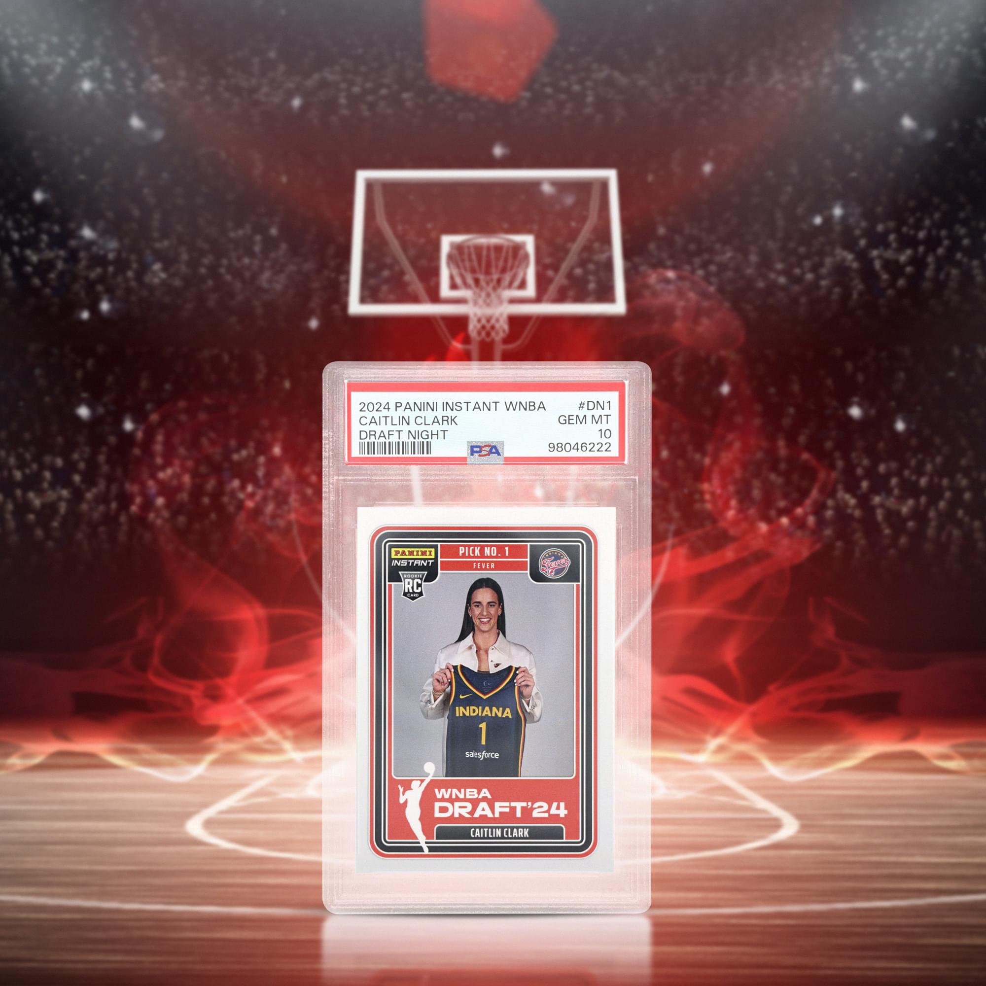2024 PANINI INSTANT WNBA #DN1 CAITLIN CLARK GEM MT DRAFT NIGHT 10 FEA 98046222 PARIMI NSTRNT 00 RC PICK NO.1 i...R CC INDIANA 1 saisforce WNBA DRAFT'24 CAITLIN CLARK