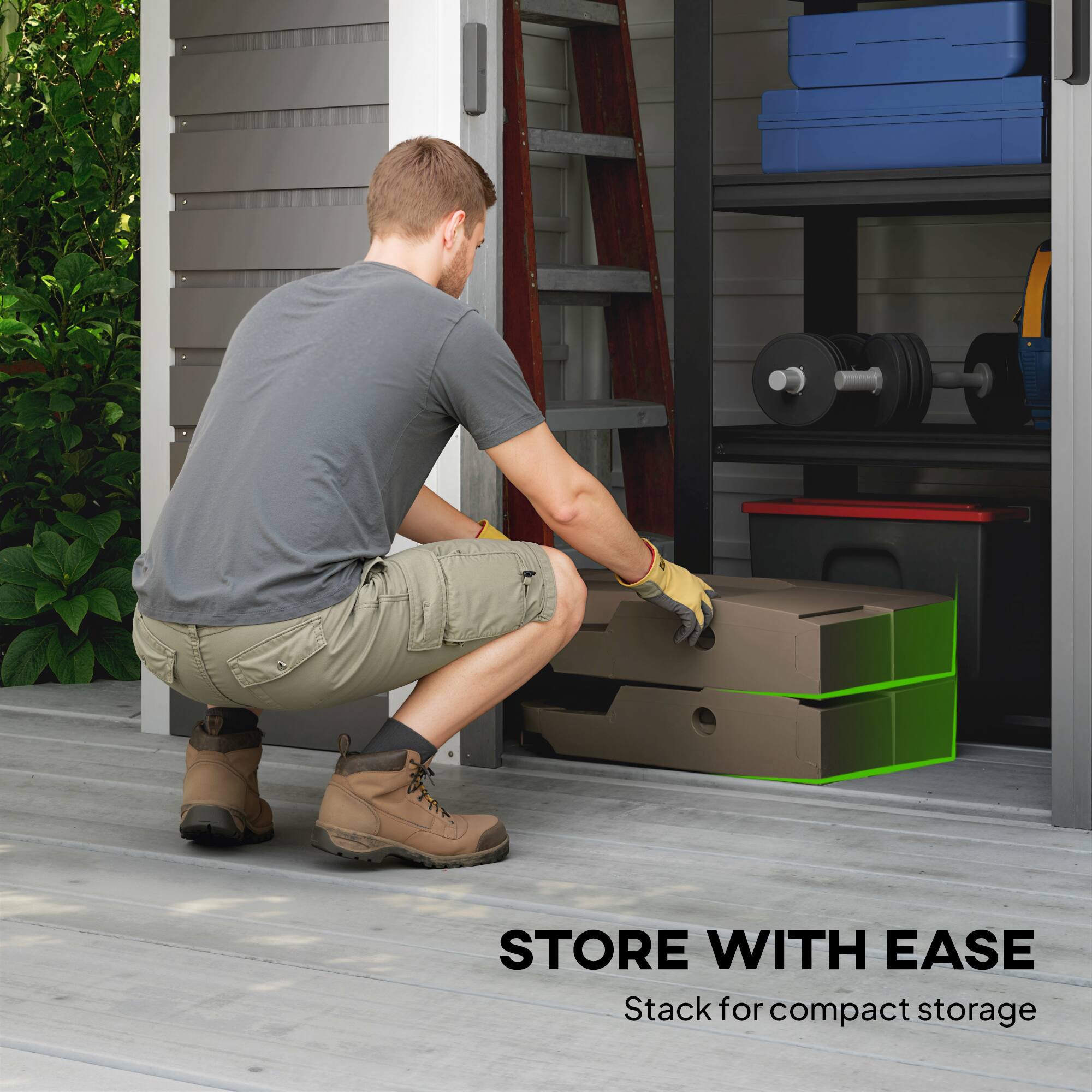 STORE WITH EASE  
Stack for compact storage