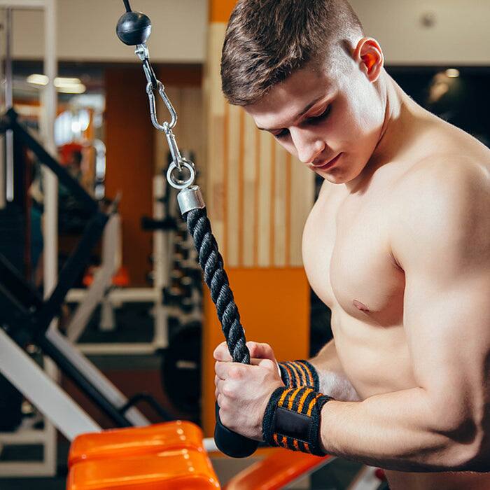 Alt View 2. GSE Games & Sports Expert - Tricep Rope, Heavy Duty Tricep Pull Down Cable Machine Attachment (Single Tricep Rope) - Black.