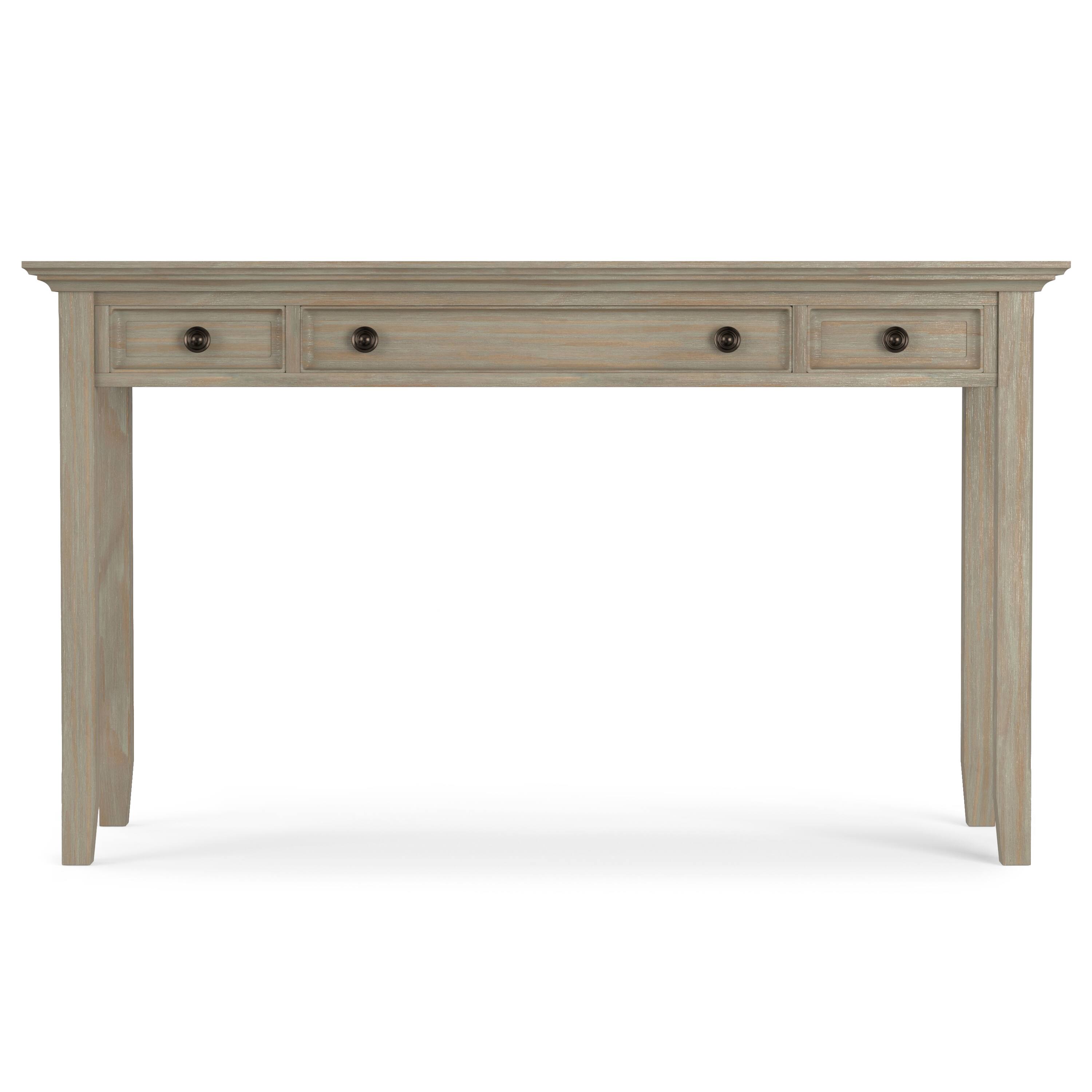 Left. Simpli Home - Amherst 54 inch Wide Solid Wood Desk in Distressed Grey - Distressed Grey.