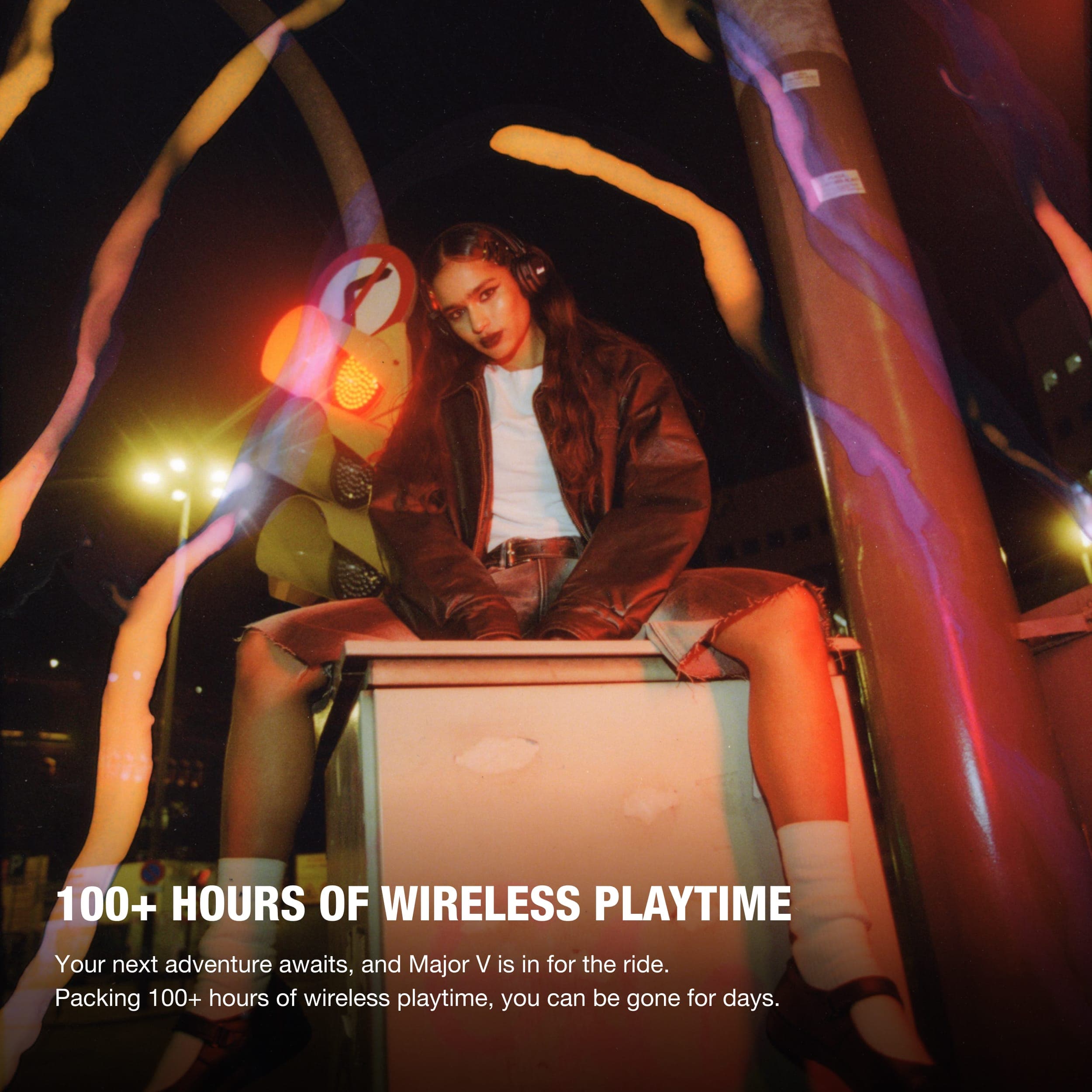 100+ Hours of Wireless Playtime: Your next adventure awaits, and Major V is in for the ride. Packing 100+ hours of wireless playtime, you can be gone for days.