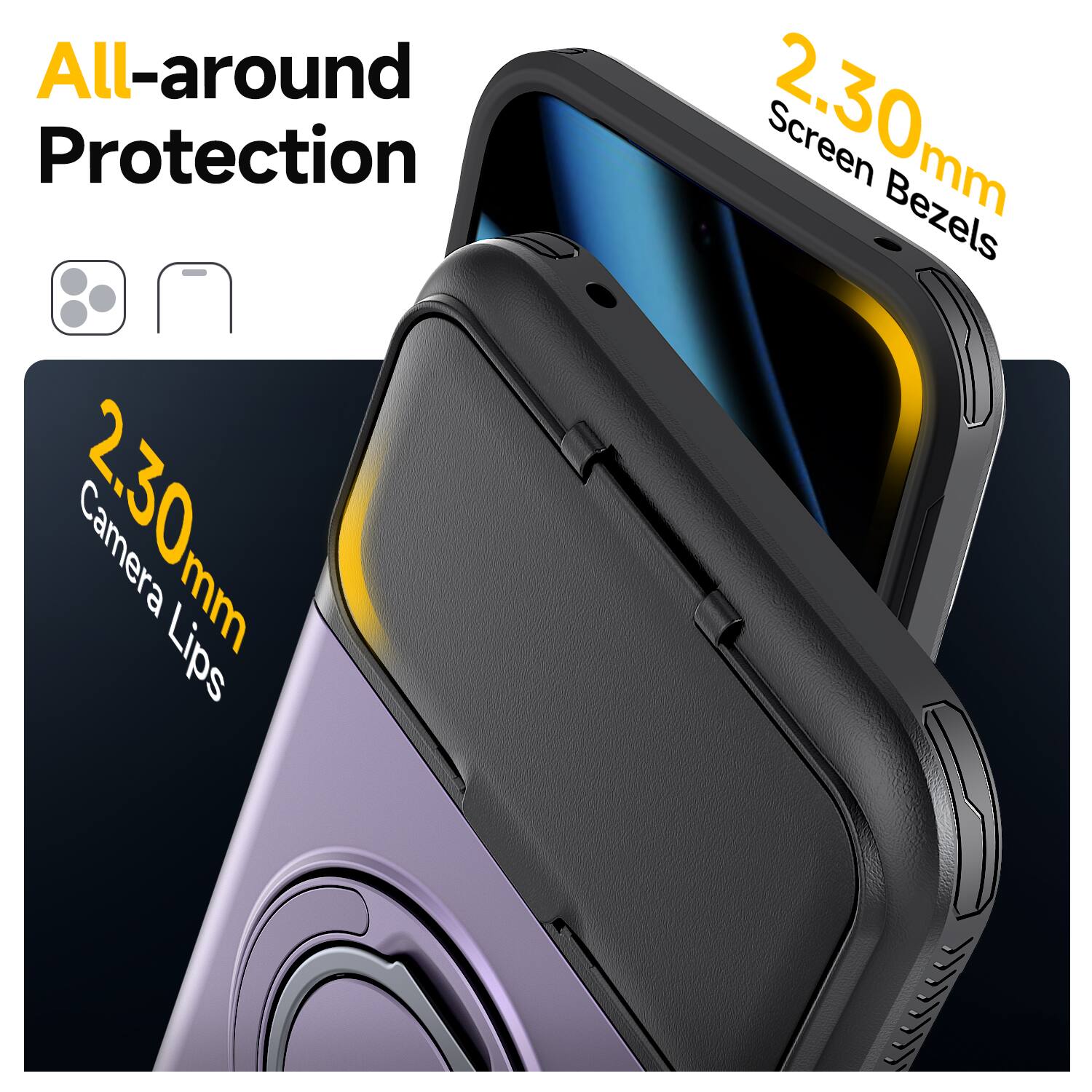 All-around Protection  
2.30mm Camera Lips  
2.30mm Screen Bezels