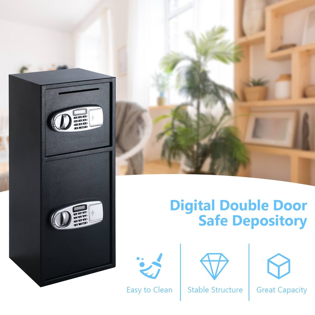 Digital Double Door Safe Depository  
Easy to Clean  
Stable Structure  
Great Capacity