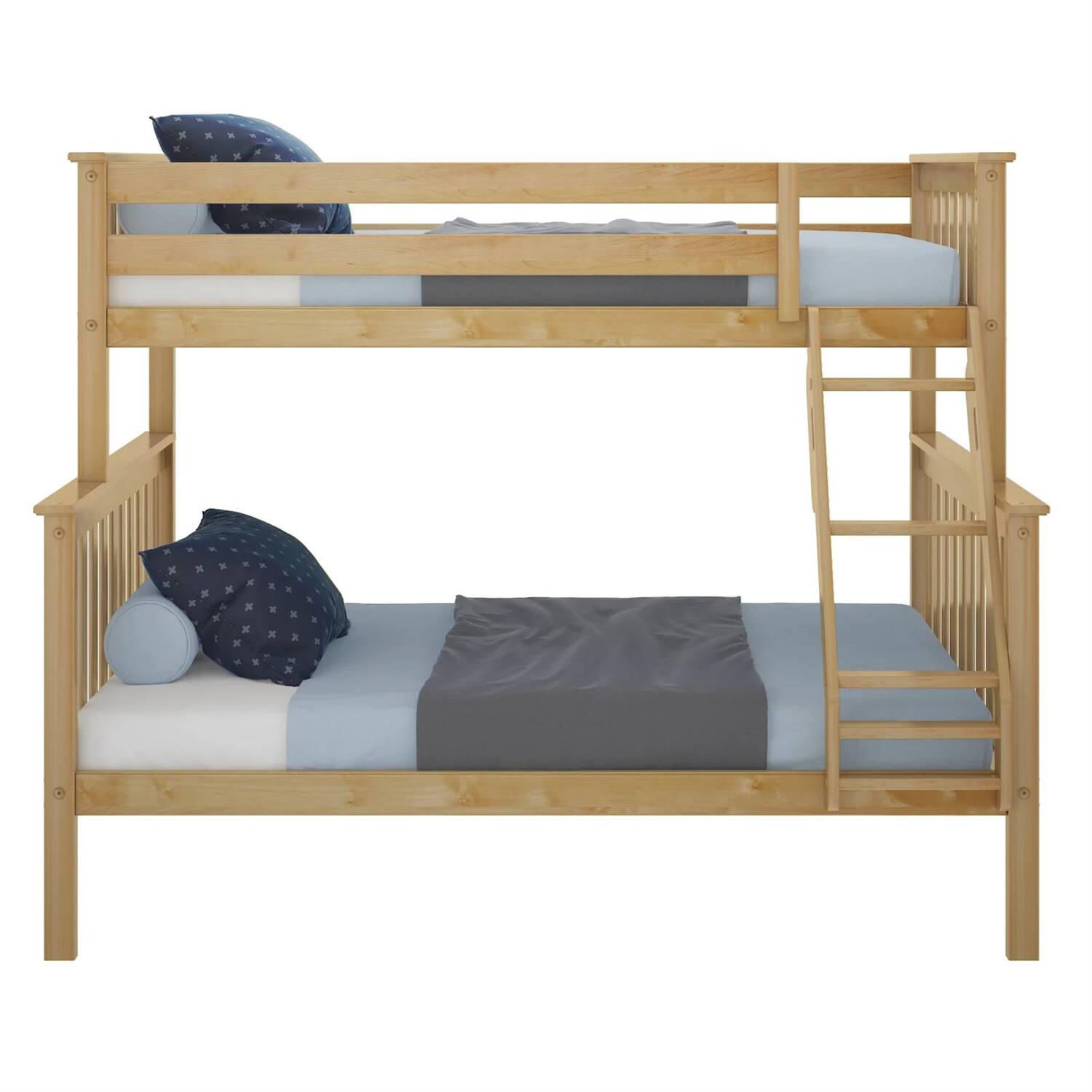 Angle. Hivvago - Hivvago Twin over Full size Solid Wooden Bunk Bed in Wood Finish - Natural.