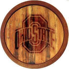 The Fan-Brand - Ohio State Buckeyes 21'' x 21'' Faux Barrel Top Sign - Multicolor