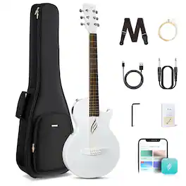Enya - NOVA GO SP1 Carbon Fiber 35-Inch Smart Acoustic-Electric Travel Guitar - WH