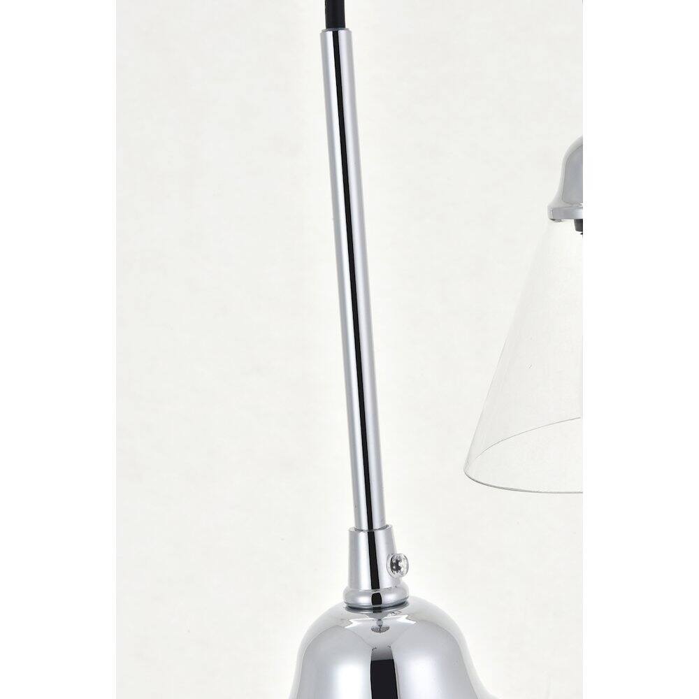 Left. Living District - Histoire 5 Light Chrome Pendant - Chrome And Clear.