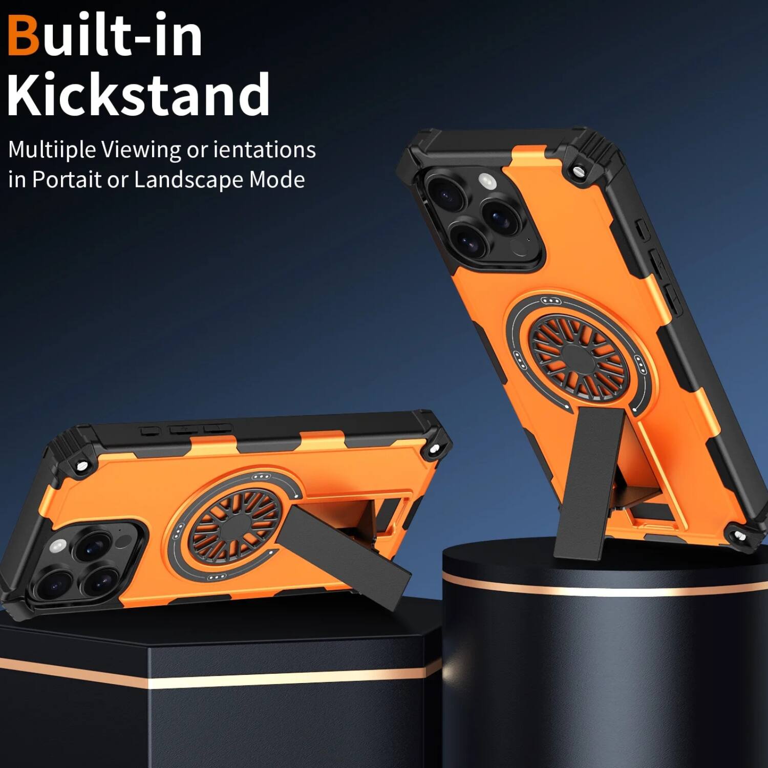 Built-in Kickstand

Multiple Viewing or Orientations in Portrait or Landscape Mode