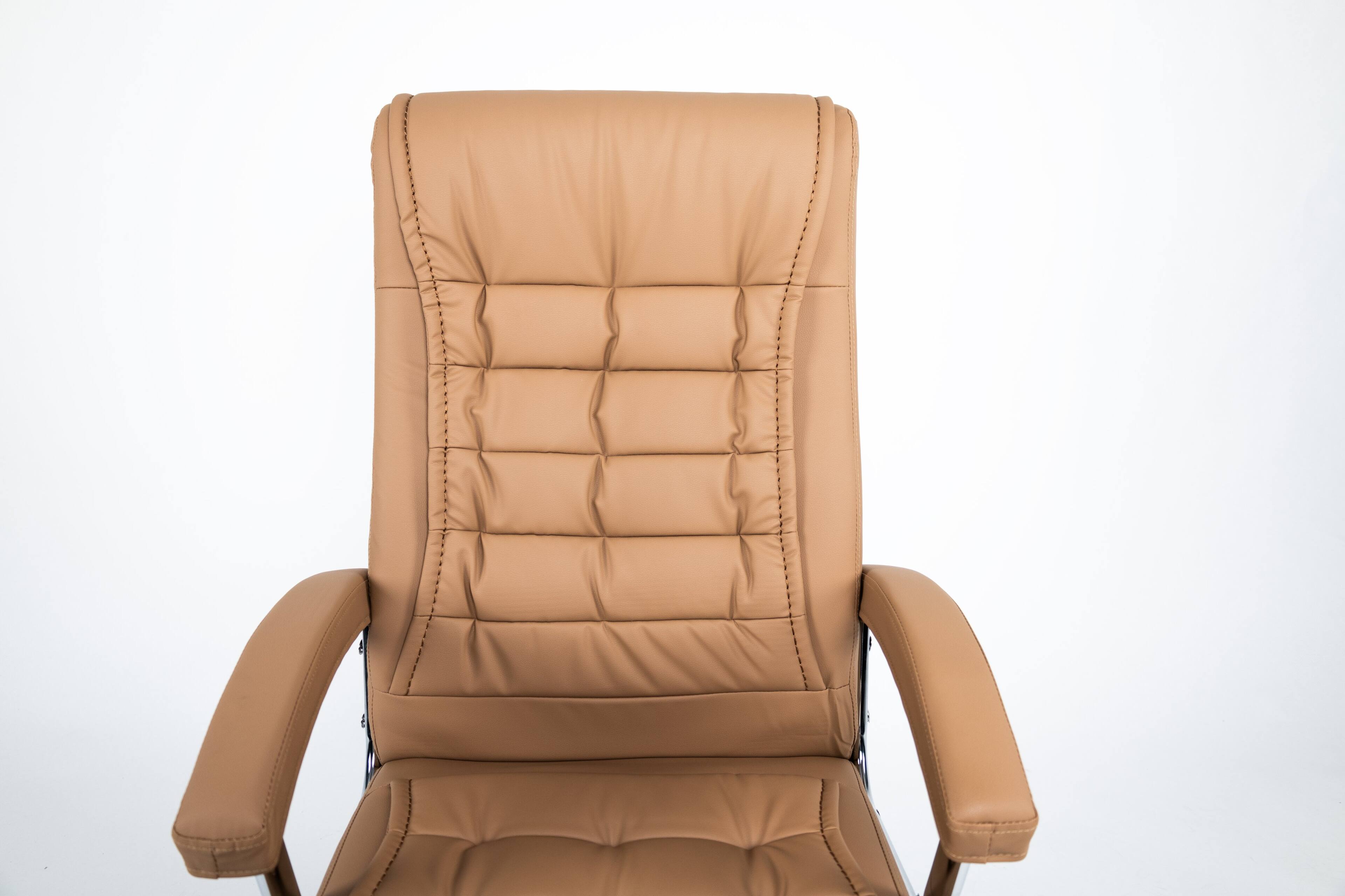 Alt View 6. Forest'nSky - Camel  Executive Office Chair High Back PU Leather Desk Chair with Spring Seat Cushion, Ergonomic Swivel Computer Chair - Camel.