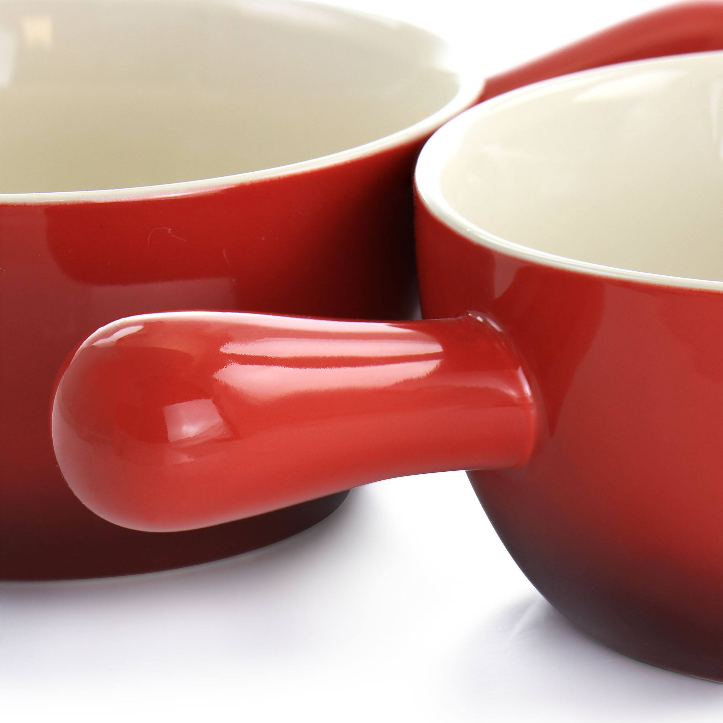 Alt View 3. Crock-Pot - Crock Pot 2 Piece Stoneware 22oz Soup Bowl Set with Long Handle in Gradient Red - Red.