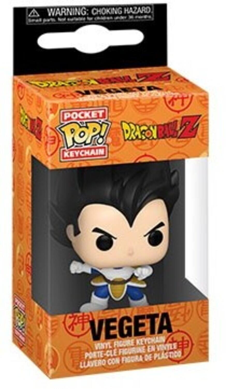 WARNING: CHOKING HAZARD  
POCKET POP!  
DRAGON BALL Z  
VEGETA  
VINYL FIGURE KEYCHAIN  
PORTE-CLE FIGURINE DE PLASTICO CON FIGURA DE LLAVE