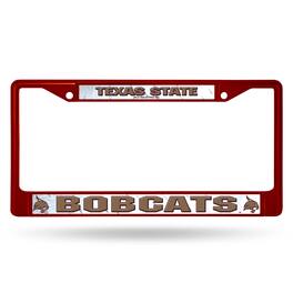 Rico Industries - Texas State Bobcats Maroon Painted Chrome Metal License Plate Frame - Multi