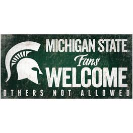 Fan Creations - Michigan State Spartans 6" x 12" Fans Welcome Sign - Multicolor