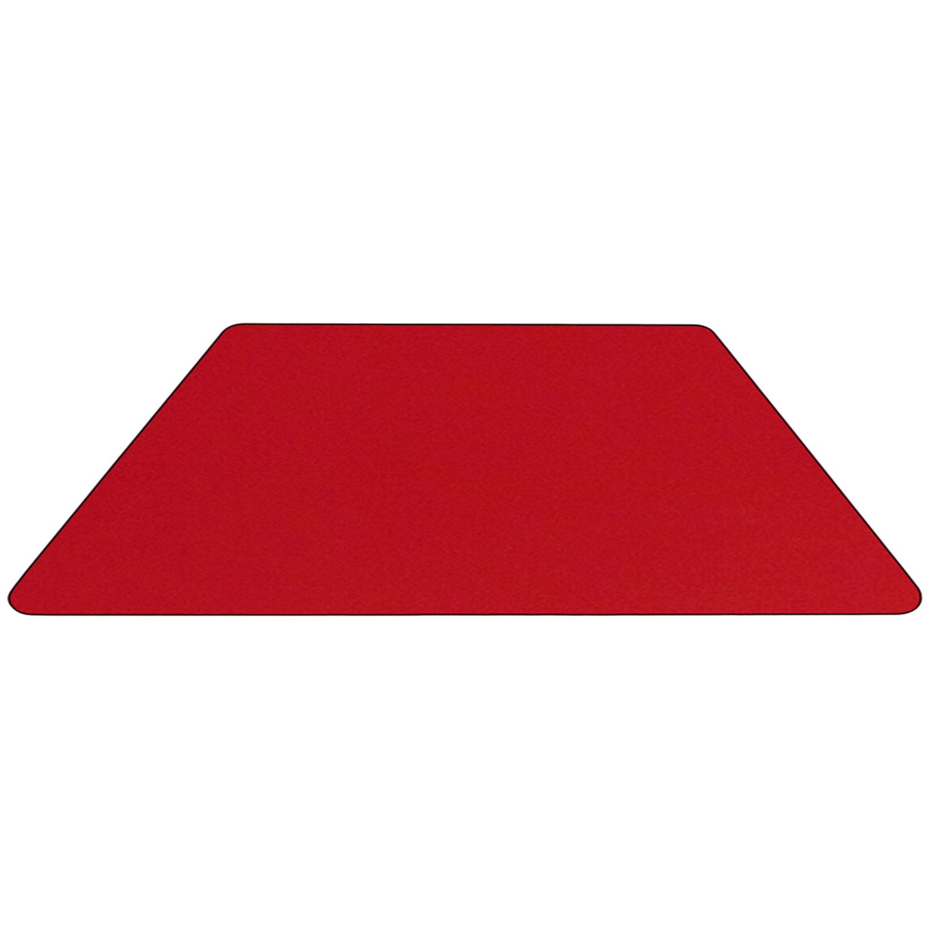Alt View 3. Emma + Oliver - 29x57 Trapezoid Laminate Adjustable Preschool Activity Table - Red.