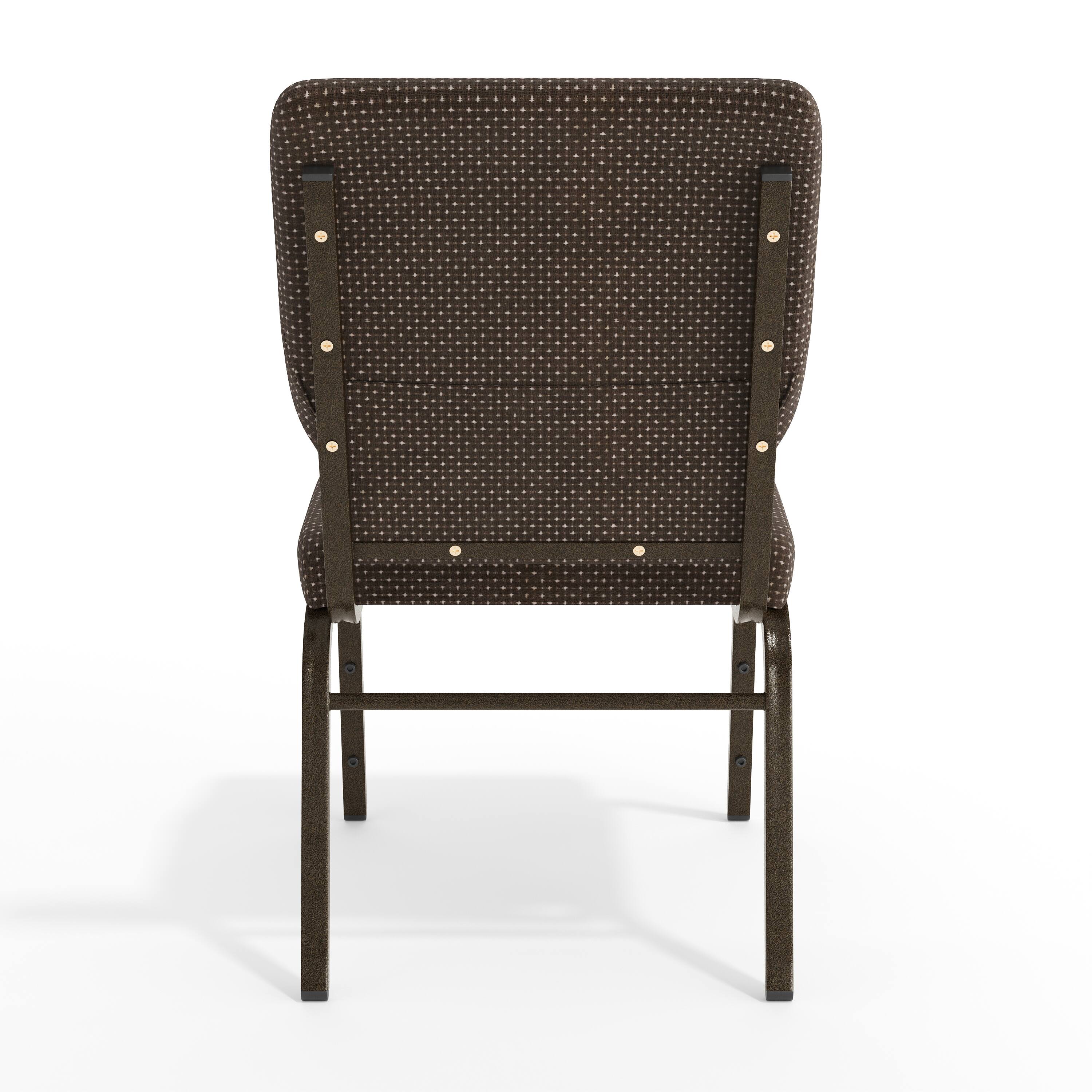 Alt View 7. Emma + Oliver - 18.5"W Stackable Church/Reception Guest Chair - Brown Dot Fabric/Gold Vein Frame.