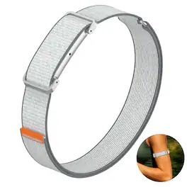 Dteck - Elastic Nylon Band for Google Fitbit Air Adjustable Stretch Arm Strap with Integrated Metal Frame - Gray