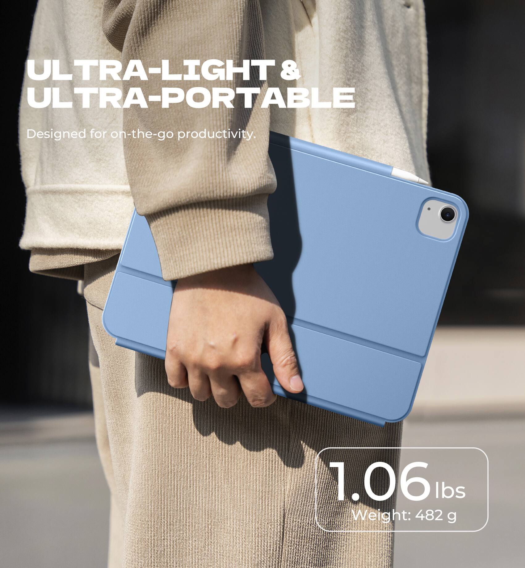 ULTRA-LIGHT & ULTRA-PORTABLE  
Designed for on-the-go productivity.  

1.06 lbs  
Weight: 482 g