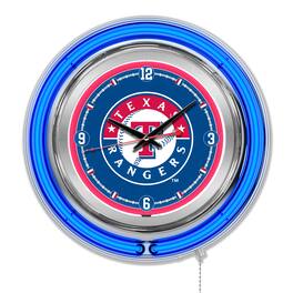 Holland Bar Stool Co. - Texas Rangers Double-Walled Neon Clock - Multicolor