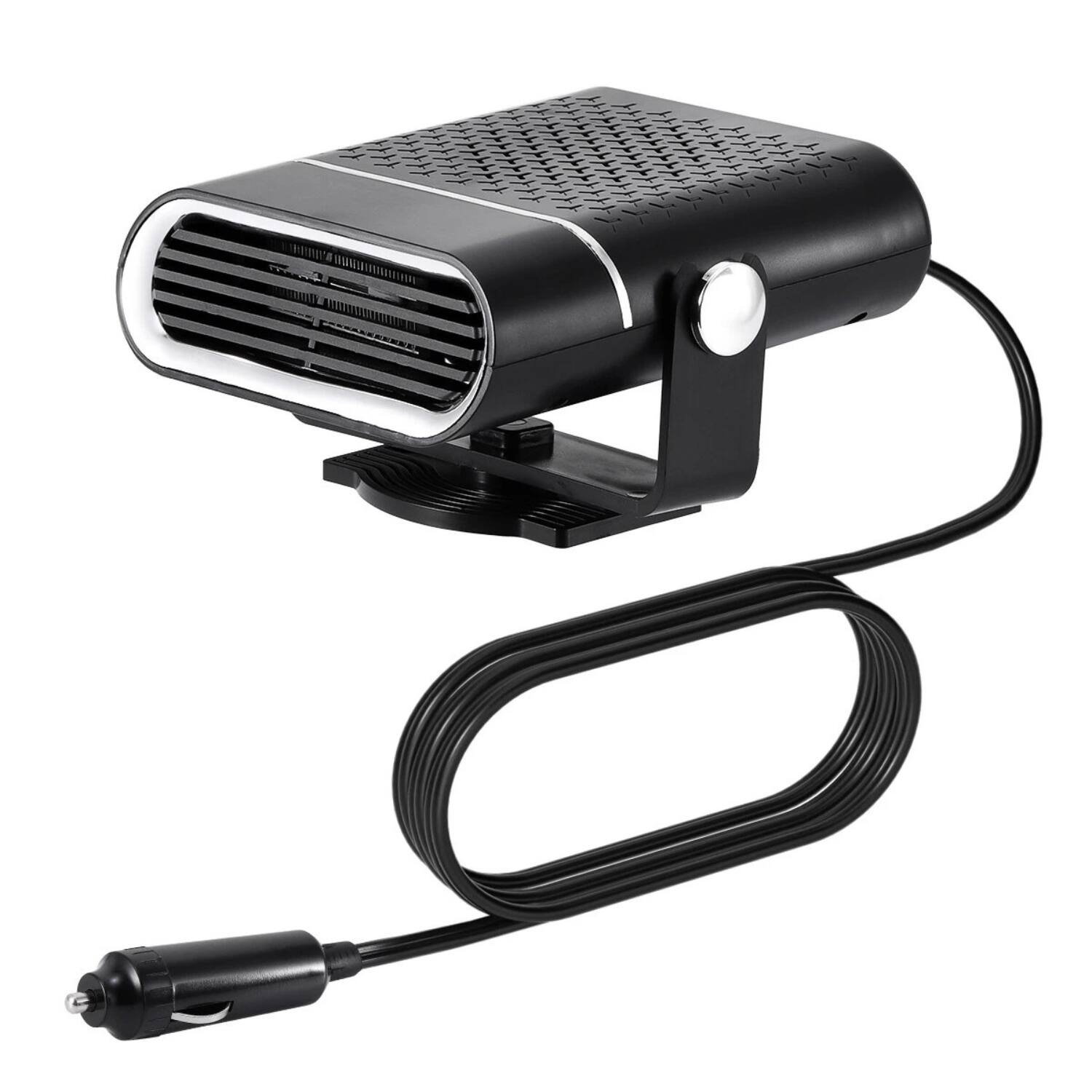 Front. Stock Preferred - 12V 200W Portable Electric Car Heater & Defogger Fan - Black.
