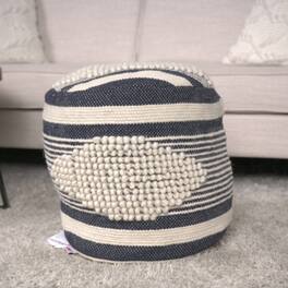 GOODSILO - Handcrafted Fabric Cylindrical Pouf with Stylish Design and Durable Construction - Dawn Grey