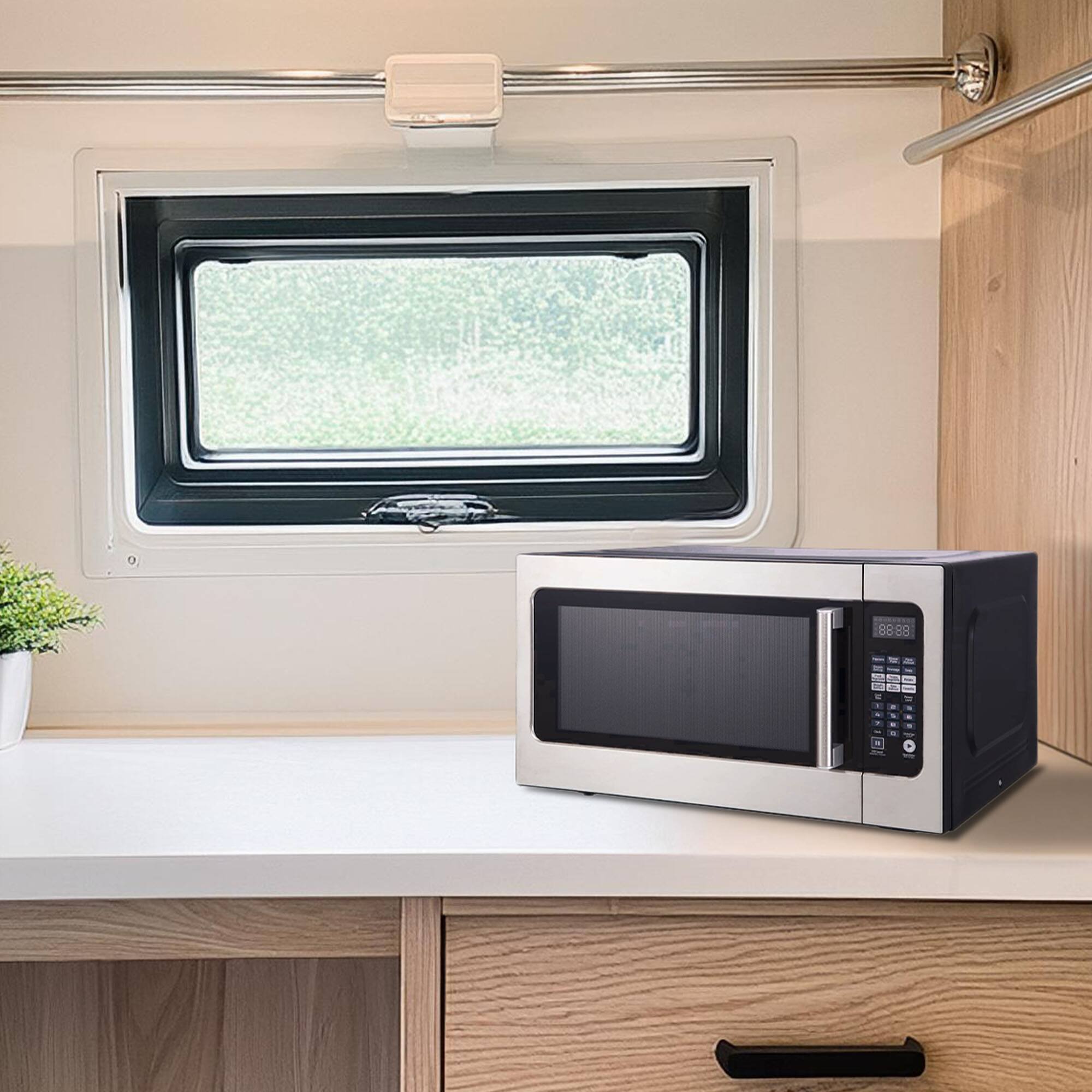 Alt View 7. Magic Chef - Magic Chef MC2211MS 2.2-Cu. Ft. 1,200-Watt Countertop Microwave with Sensor Cook - Silver.