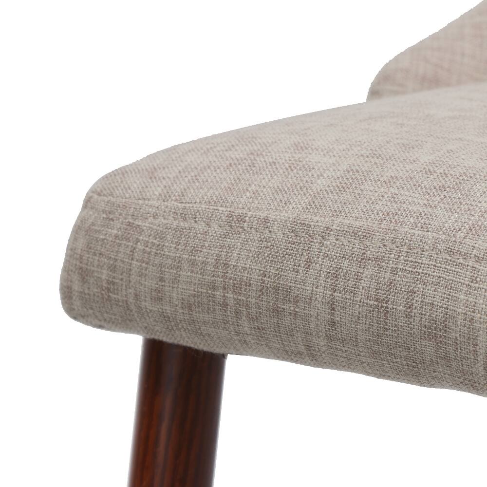 Alt View 6. Loheer - Loheer Mid Century Modern Fabric Armless Dining Chairs Set of 2 Wheat Dark Walnut - Wheat.