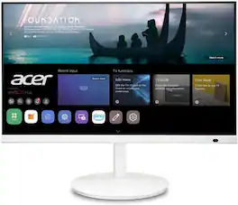 Acer - Refurbished Excellent - Refurbished CS242Y 23.8” IPS Full HD Smart Monitor 60Hz 14ms - White