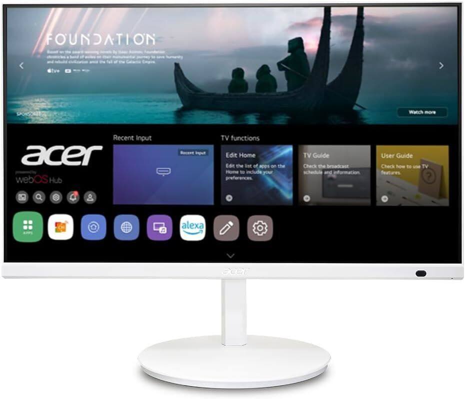 Acer - Refurbished Excellent - Refurbished CS242Y 23.8” IPS Full HD Smart Monitor 60Hz 14ms - White