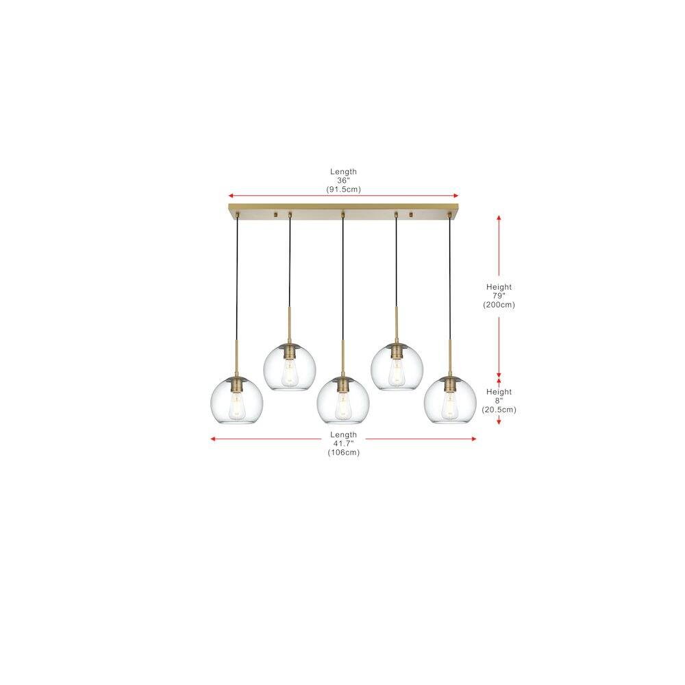 Living District - Baxter 41.5 Inch Pendant Clear Shade in Satin Gold - Satin Gold And Clear price history on PriceWatchPro