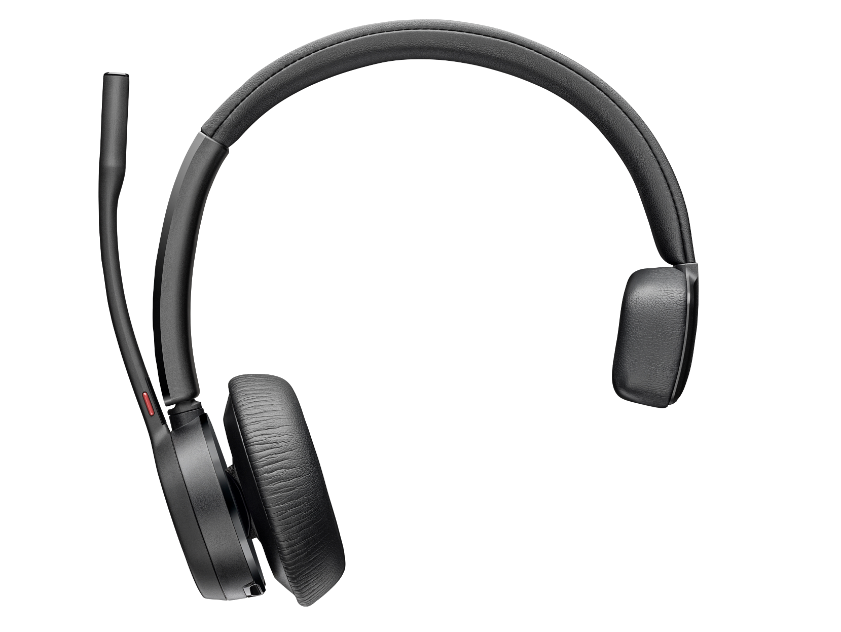 Front. HP - Poly Voyager 4310 Microsoft Teams Certified USB-C Headset with charge stand - Black.