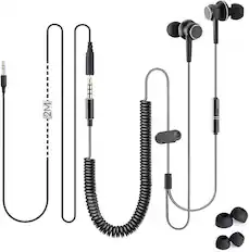 Front. Avantree - HF027 - Long Cord Earbuds for TV & PC, 18ft / 5.5m Extension Cable Earphones with Mic.