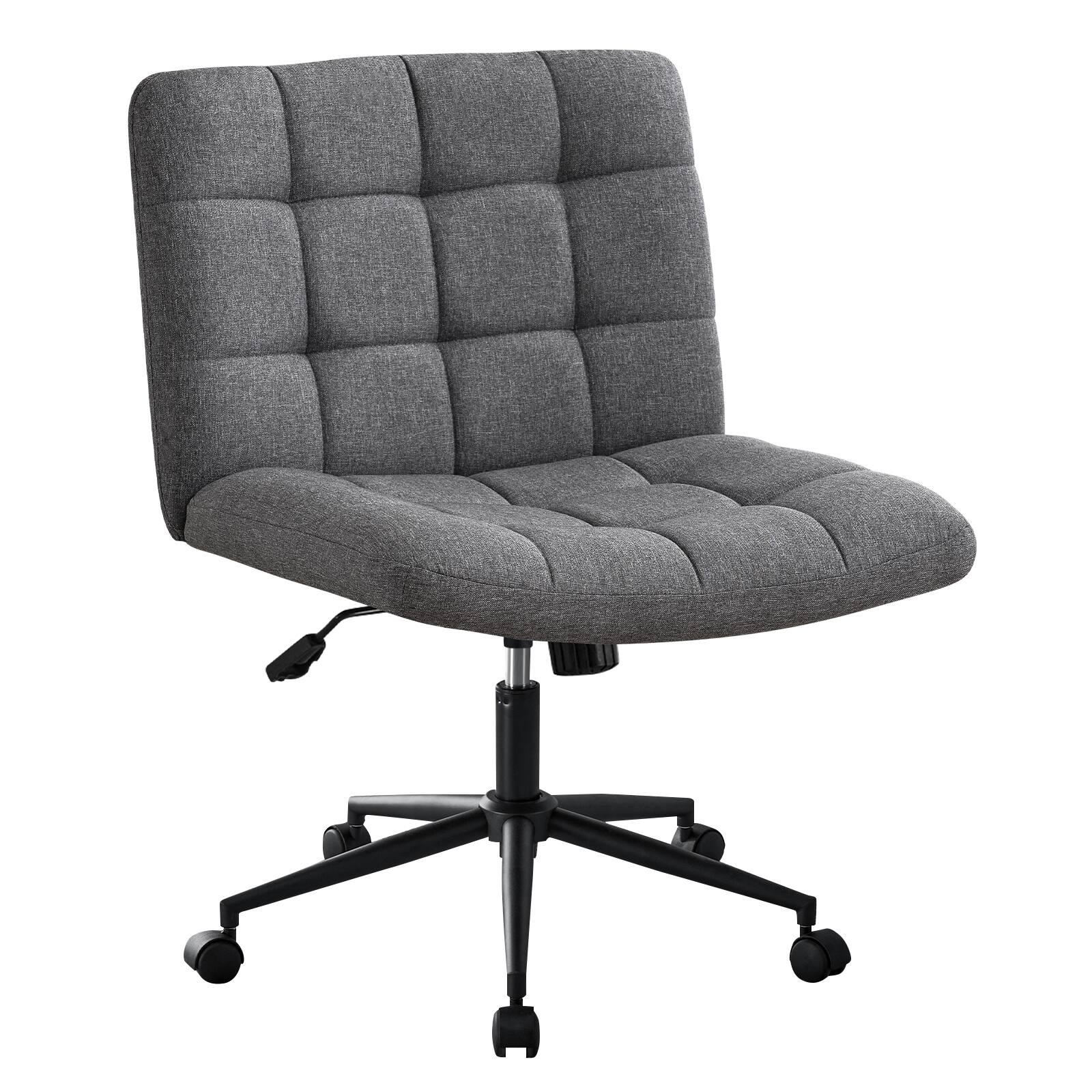 Front. Spaco - Spaco Executive Office Armless Ergonomic Chair, Adjustable Lumbar Support, Height and 361 Swivel,for Home Office Study - Dark Gray.
