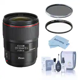 Bundle - Canon - EF 35mm f/1.4L II USM Lens, with Tiffen 72mm UV and CPL Filters
