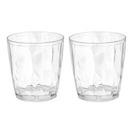 Unique Bargains - 2pcs Plastic Drinking Glasses, 7.1oz Unbreakable Reusable Stackable Water Tumblers for Home Office - Transparent