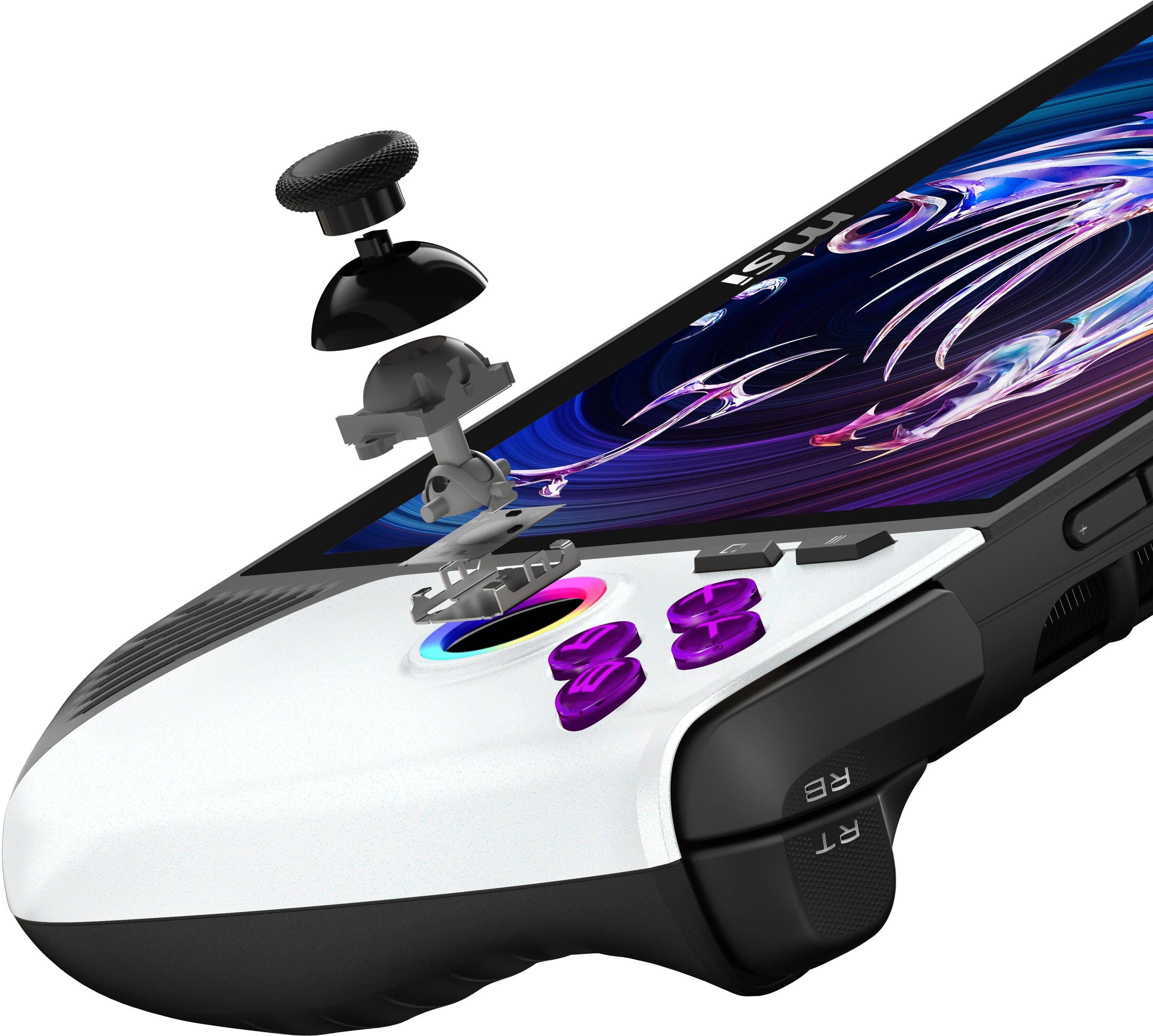 Alt View 3. MSI - Claw 8 AI+ A2VM Polar Tempest Edition 8" 120Hz FHD 1200P Gaming Handheld - Intel Core U7-258V -Intel Arc- 32GB - 1TBSSD - White.