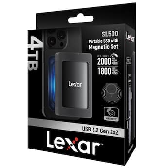 Lexar SL500 Portable USB 3.2 Gen 2x2 SSD 4 TB with Magnetic Set Lexar SL500 Portable USB 3.2 Gen 2x2 SSD 4 TB with Magnetic Set
