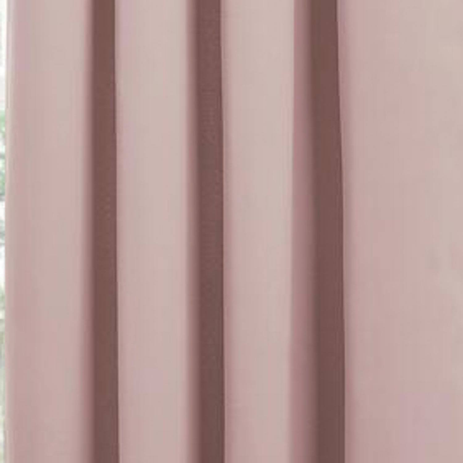 Left. RT Designers Collection - Olivia Gray Anchorage Blackout Grommet Single Curtan Panel - 54x90" Blush - Blush.