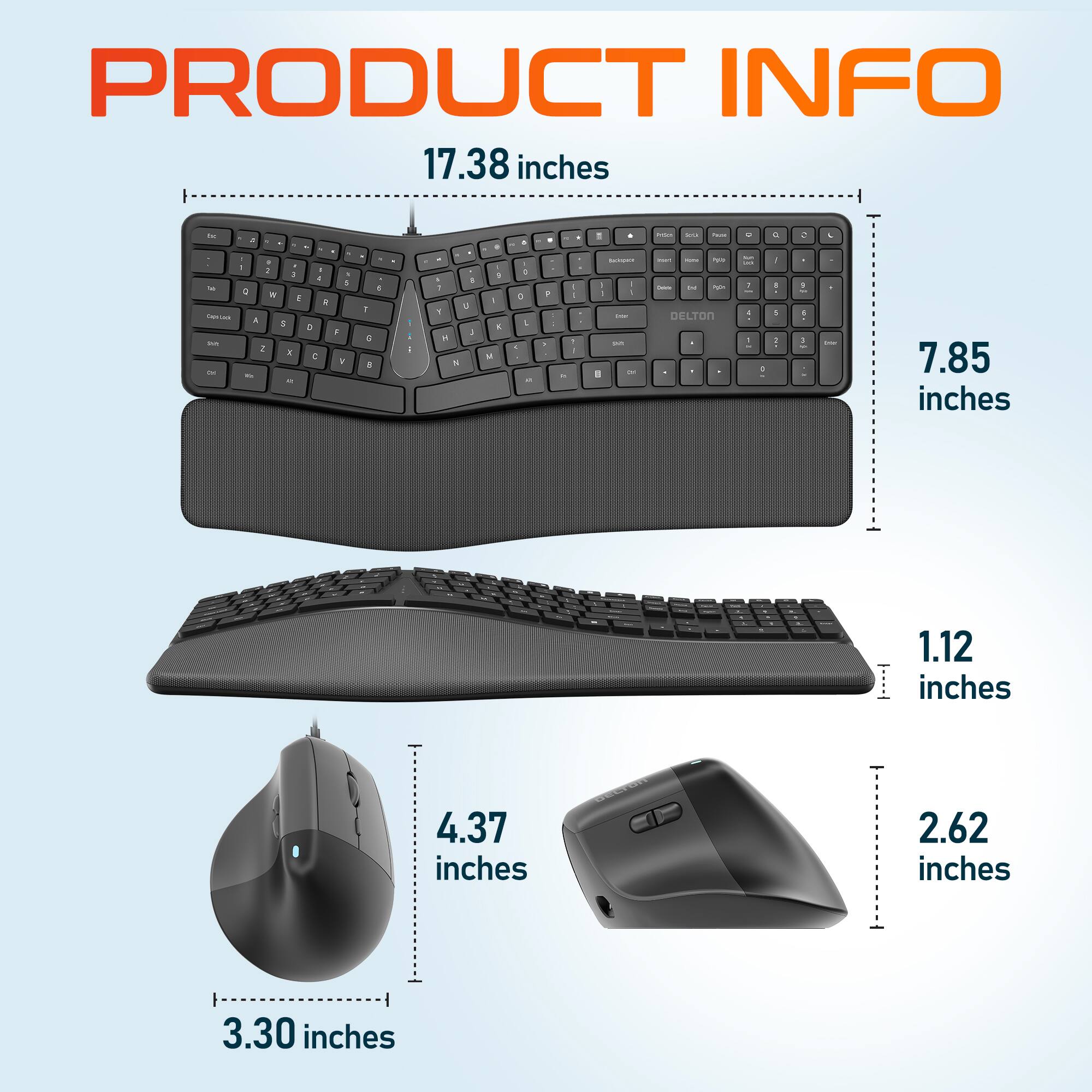 PRODUCT INFO
17.38 inches
7.85 inches
1.12 inches
4.37 inches
2.62 inches
3.30 inches