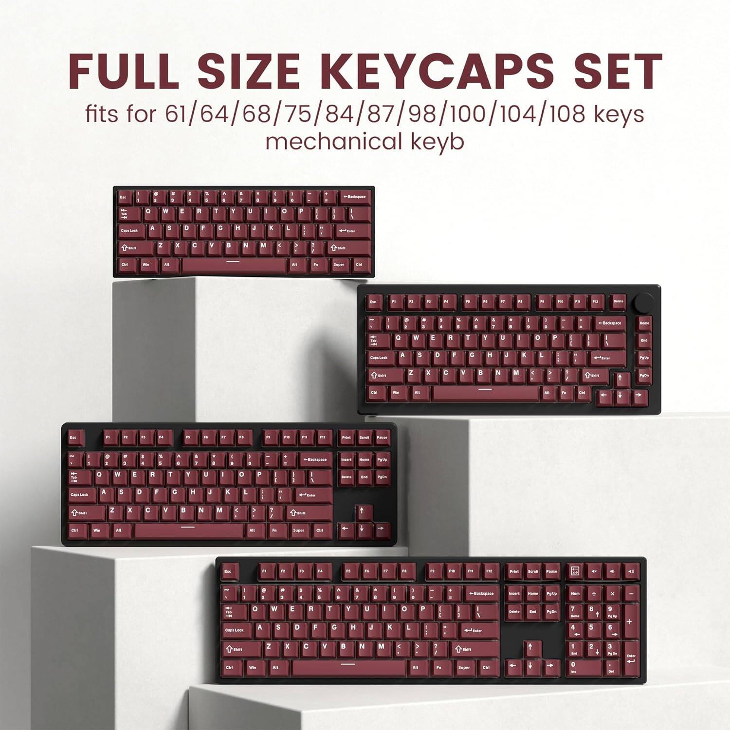 FULL SIZE KEYCAPS SET  
fits for 61/64/68/75/84/87/98/100/104/108 keys mechanical keyb