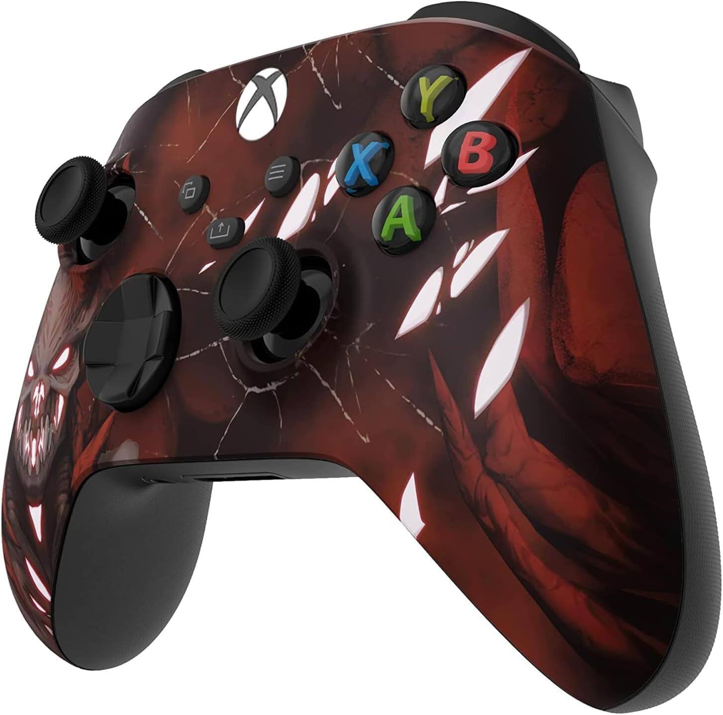 Angle. Custom Controllerzz - Custom Wireless Controller for Xbox Series X|S, Xbox One, & PC - Red Demon.