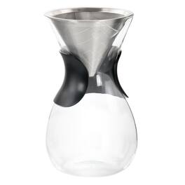 Mr. Coffee - Verduzco 1 Liter Glass Pour Over Coffee Maker with Fine Mesh Filter - Clear
